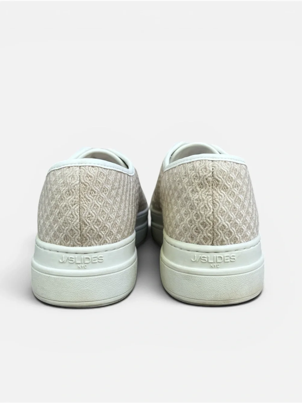 J/Slides NYC Natasha Platform Sneaker in Nude Crochet Size 10